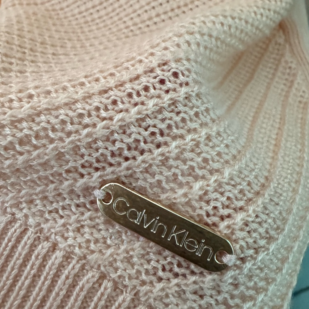 Calvin Klein Peach lightweight Sweater blouse size large - Picture 3 of 4